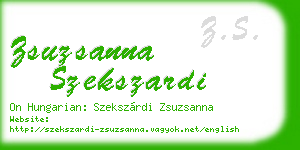 zsuzsanna szekszardi business card