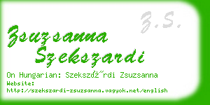 zsuzsanna szekszardi business card